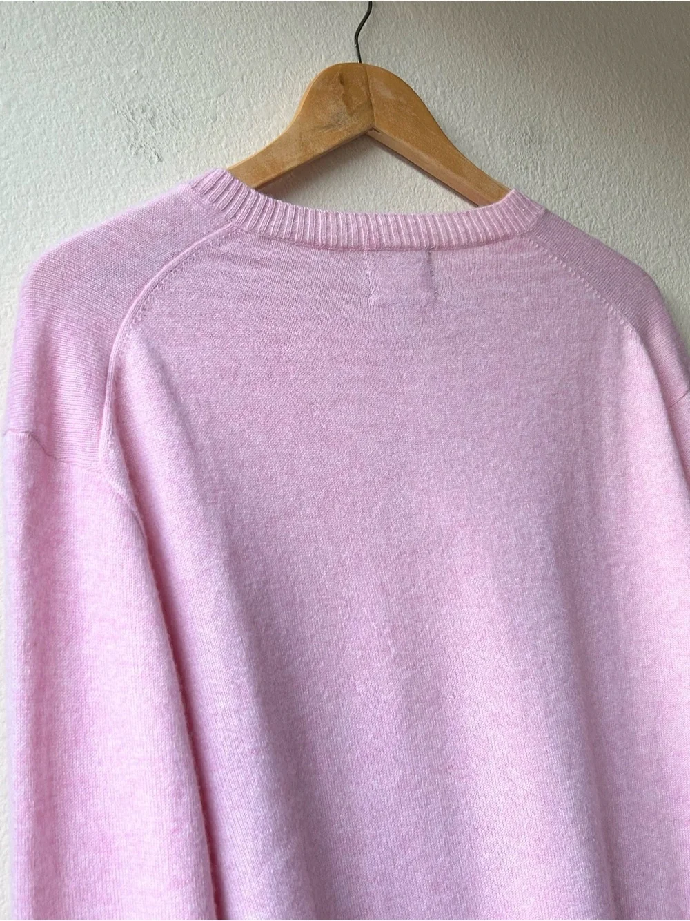 NWT J.Crew Cashmere Pink High V-Neck Sweater Heather Bouquet Sz L